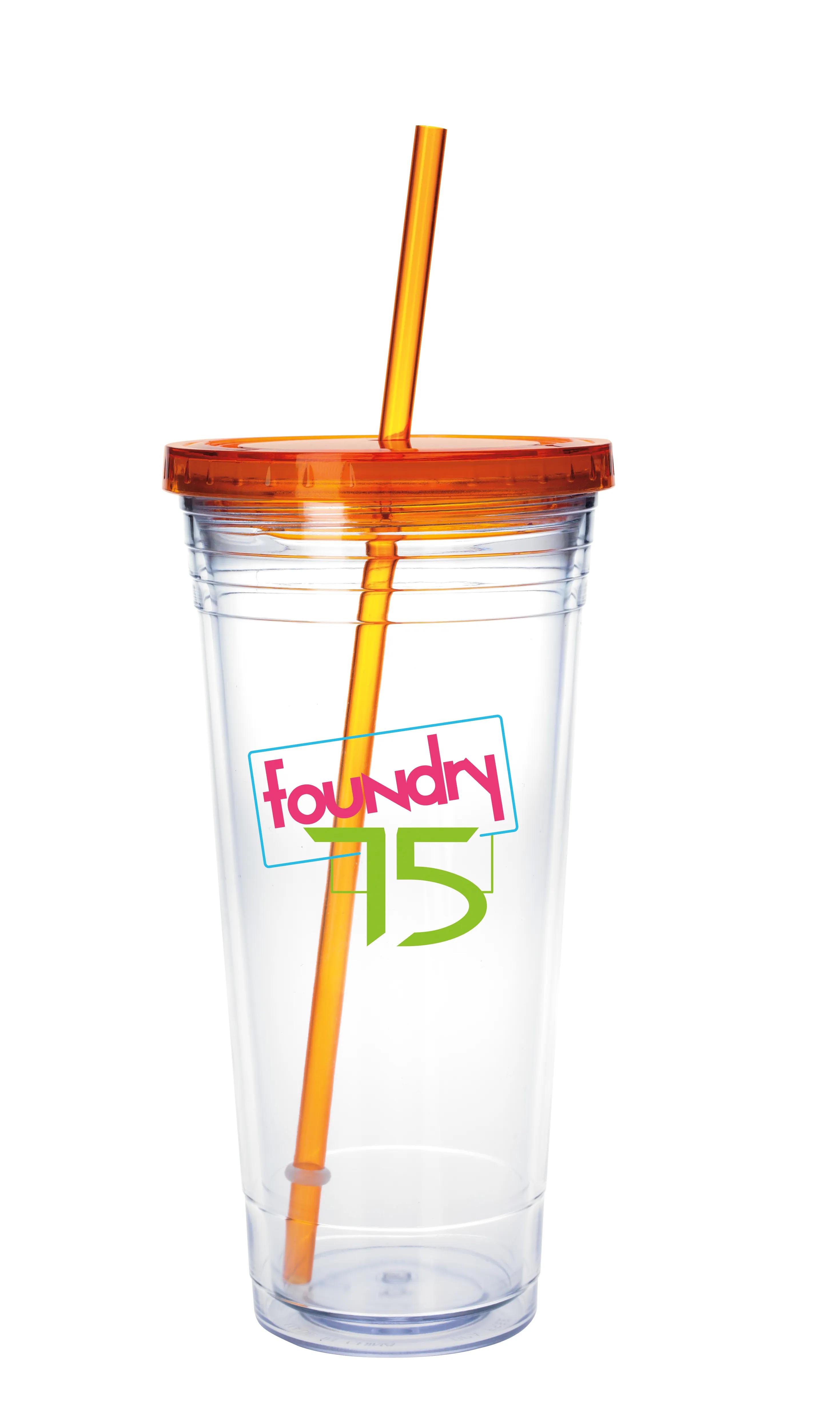 Clear Tumbler with Colored Lid - 24 oz. 14 of 28