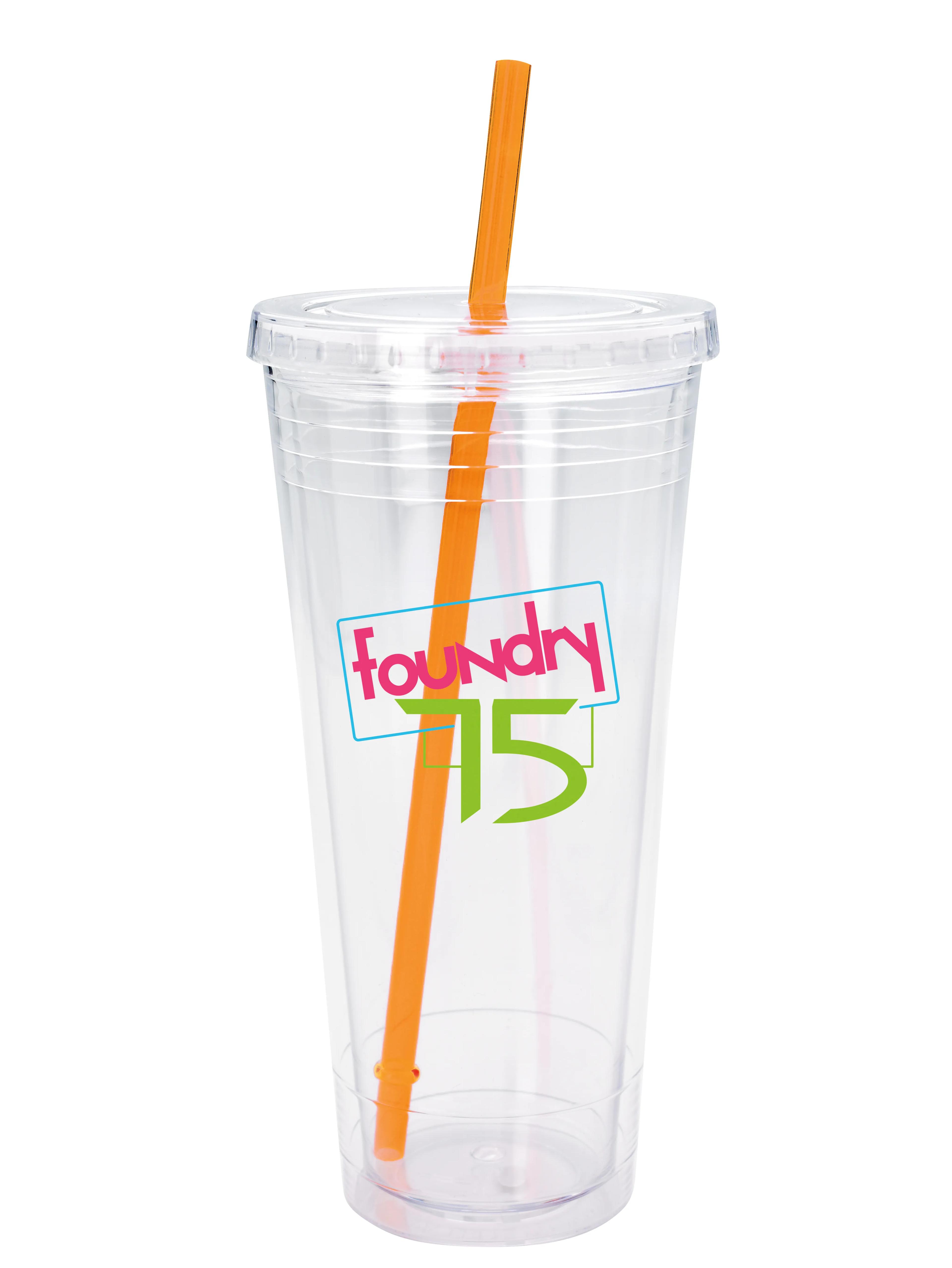 Clear Tumbler with Colored Lid - 24 oz. 22 of 28