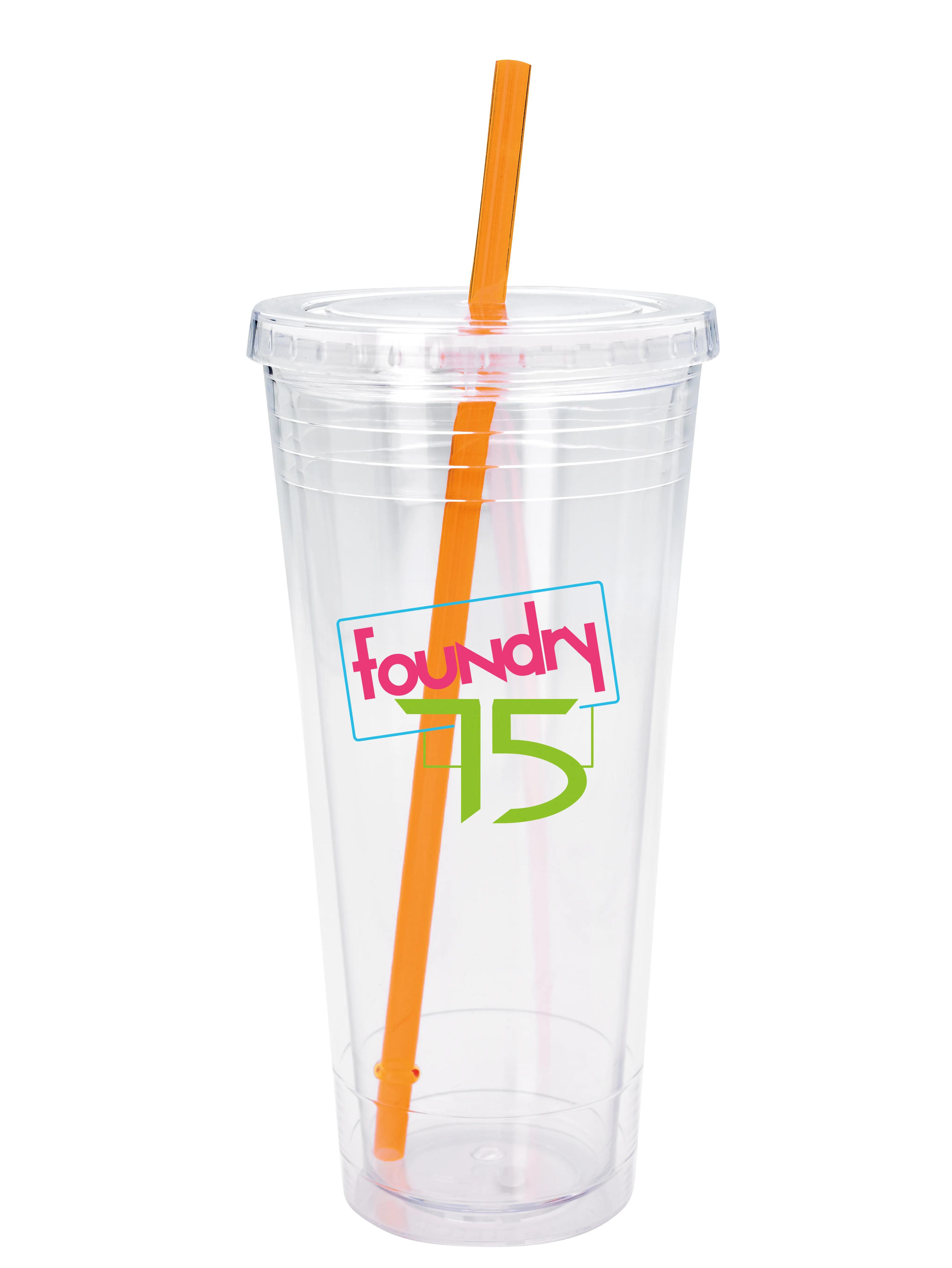 Clear Tumbler with Colored Lid - 24 oz. 25 of 36