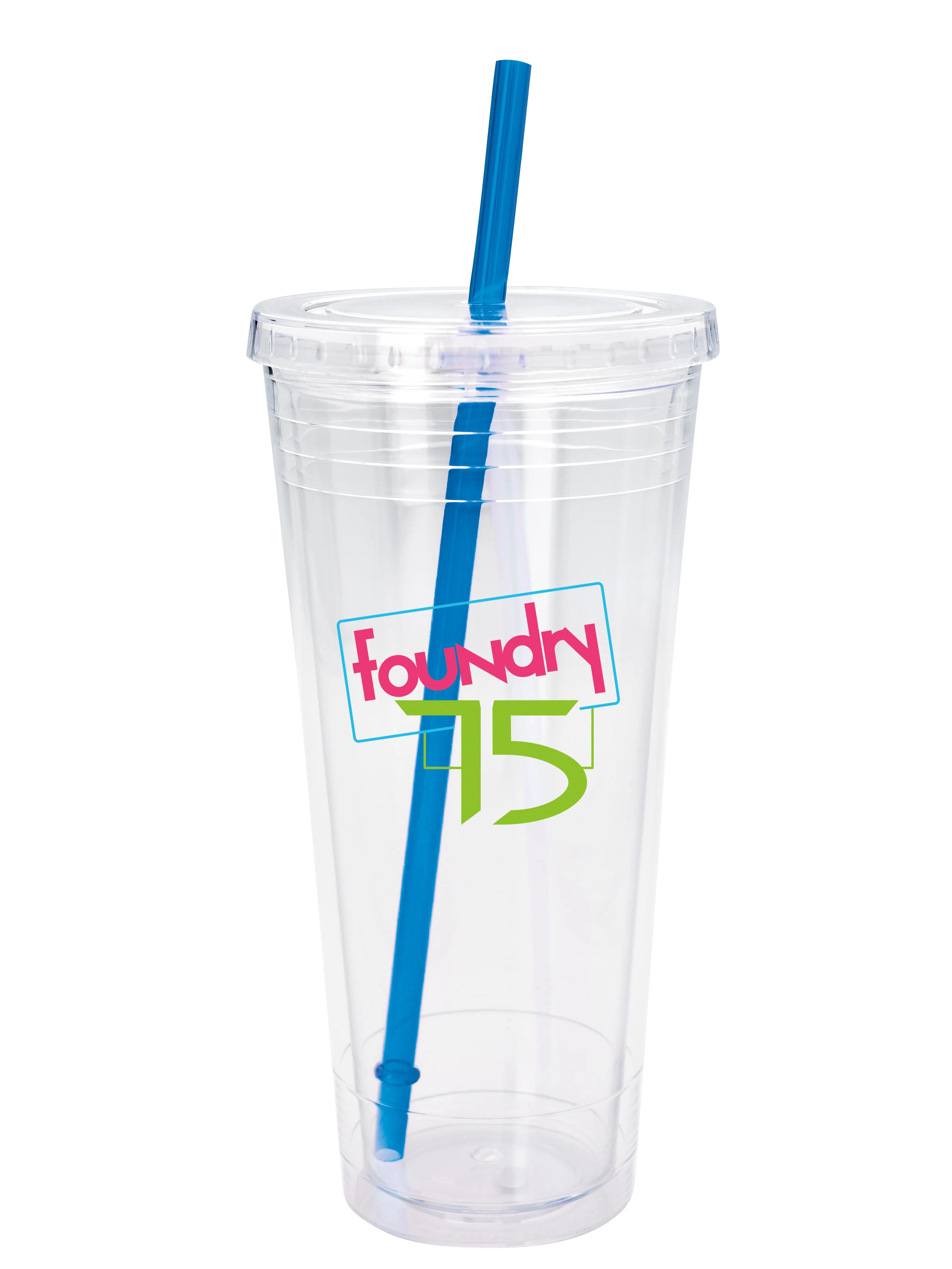 Clear Tumbler with Colored Lid - 24 oz. 17 of 28