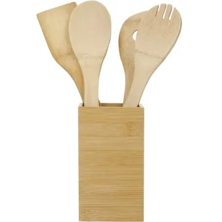 Bamboo 4-piece Kitchen Tool Set and Canister 6 of 7