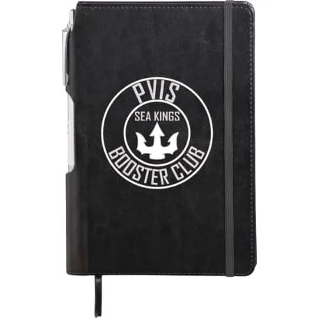 6" x 8.5" FSC® Mix Viola Bound Notebook with Pen 1 of 6