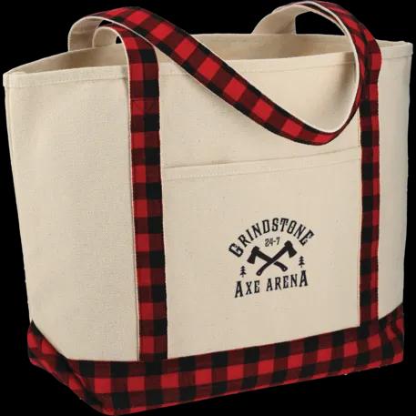 Buffalo Plaid 18oz Cotton Boat Tote 14 of 19