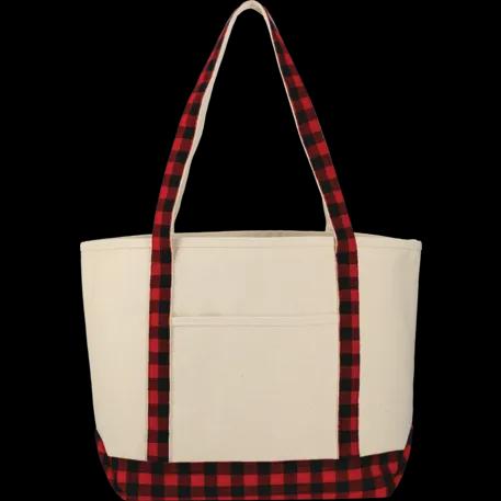 Buffalo Plaid 18oz Cotton Boat Tote 13 of 19