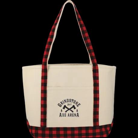 Buffalo Plaid 18oz Cotton Boat Tote