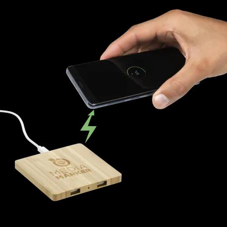 Bamboo Wireless Charging Pad with Dual Outputs