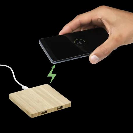 Bamboo Wireless Charging Pad with Dual Outputs 3 of 11