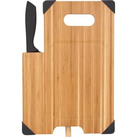 Bamboo Cutting Board with Knife 3 of 4