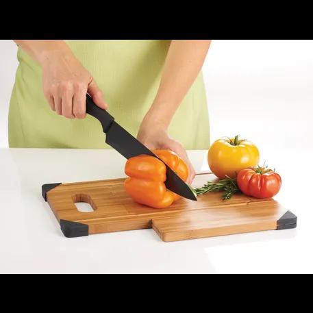 Bamboo Cutting Board with Knife 1 of 4