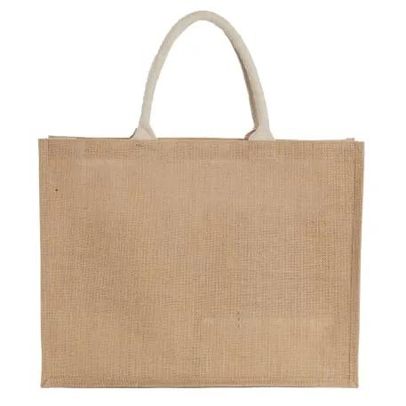 Jute Shopper Tote with Recycled Cotton Pocket 6 of 9