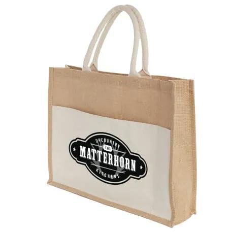 Jute Shopper Tote with Recycled Cotton Pocket 8 of 9