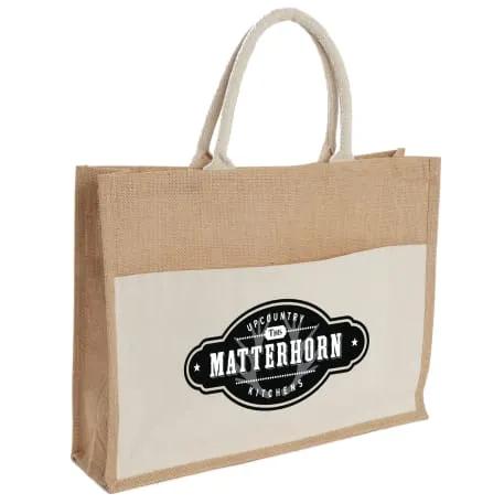 Jute Shopper Tote with Recycled Cotton Pocket 9 of 9