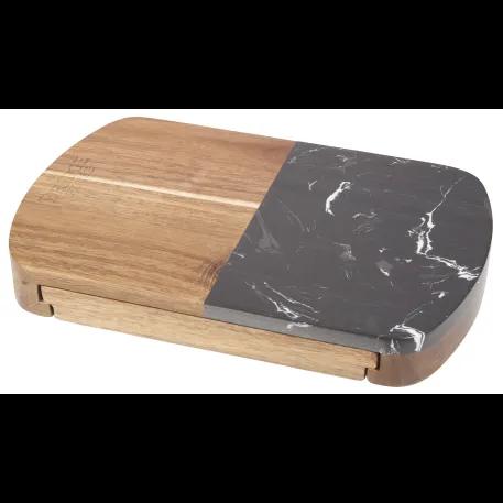 Black Marble Cheese Board Set with Knives 5 of 10