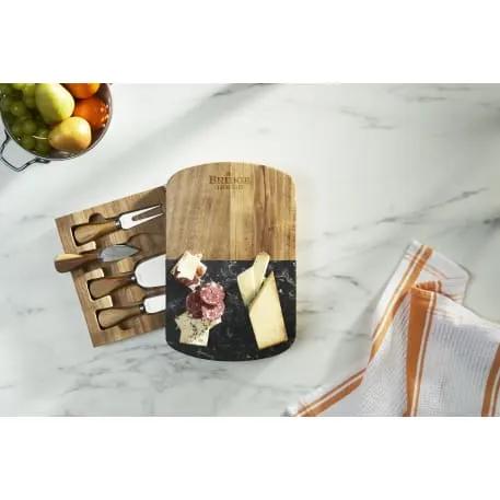 Black Marble Cheese Board Set with Knives 10 of 10