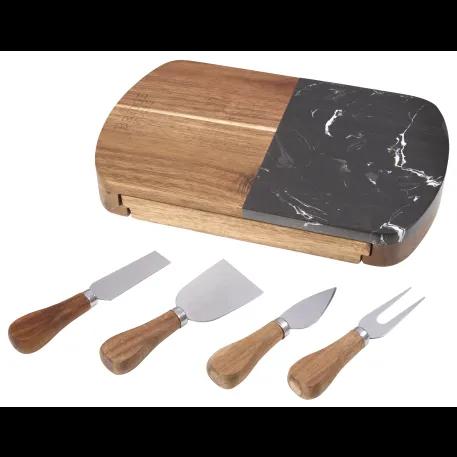 Black Marble Cheese Board Set with Knives 4 of 10