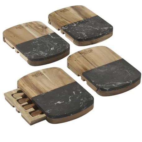 Black Marble Cheese Board Set with Knives 7 of 10
