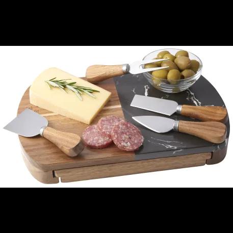 Black Marble Cheese Board Set with Knives 9 of 10