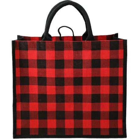 Buffalo Plaid Printed Jute Tote 13 of 17