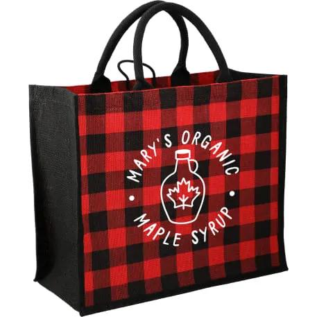 Buffalo Plaid Printed Jute Tote 15 of 17