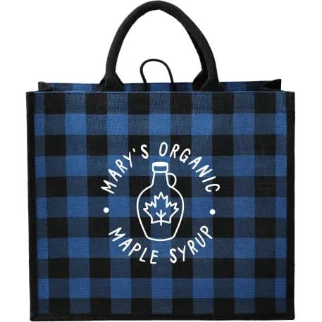 Buffalo Plaid Printed Jute Tote 2 of 17