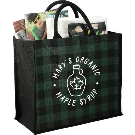 Buffalo Plaid Printed Jute Tote 6 of 17