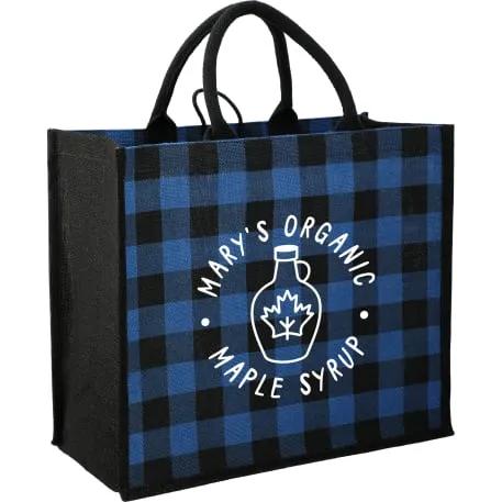 Buffalo Plaid Printed Jute Tote 5 of 17