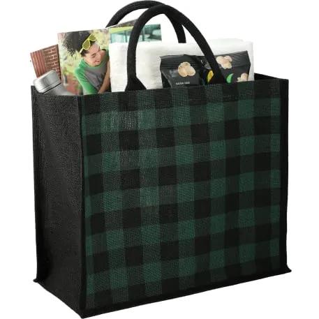 Buffalo Plaid Printed Jute Tote 3 of 17