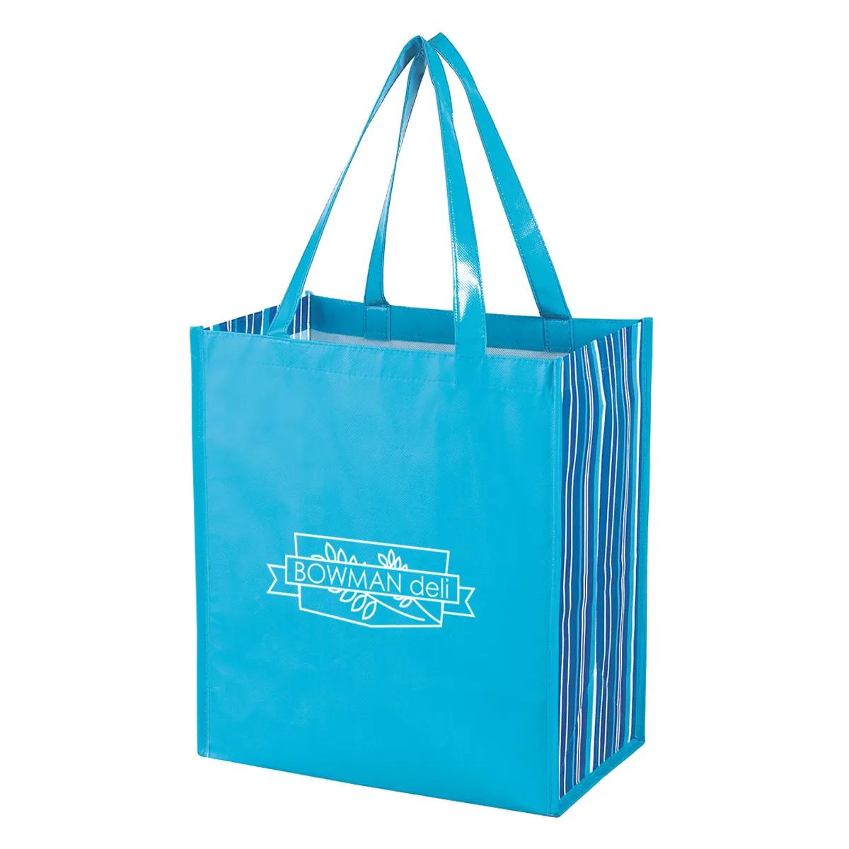 Shiny Laminated Non-Woven Tropic Shopper Tote Bag 1 of 3