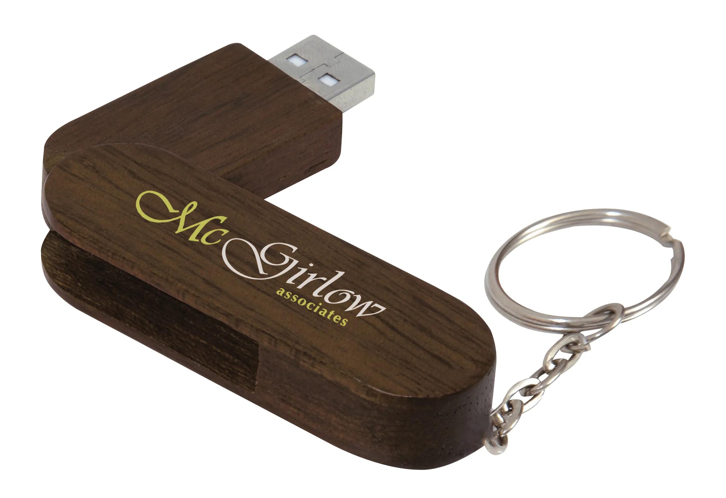 8 GB Bamboo Bullet Keyring USB 2.0 Flash Drive 6 of 7