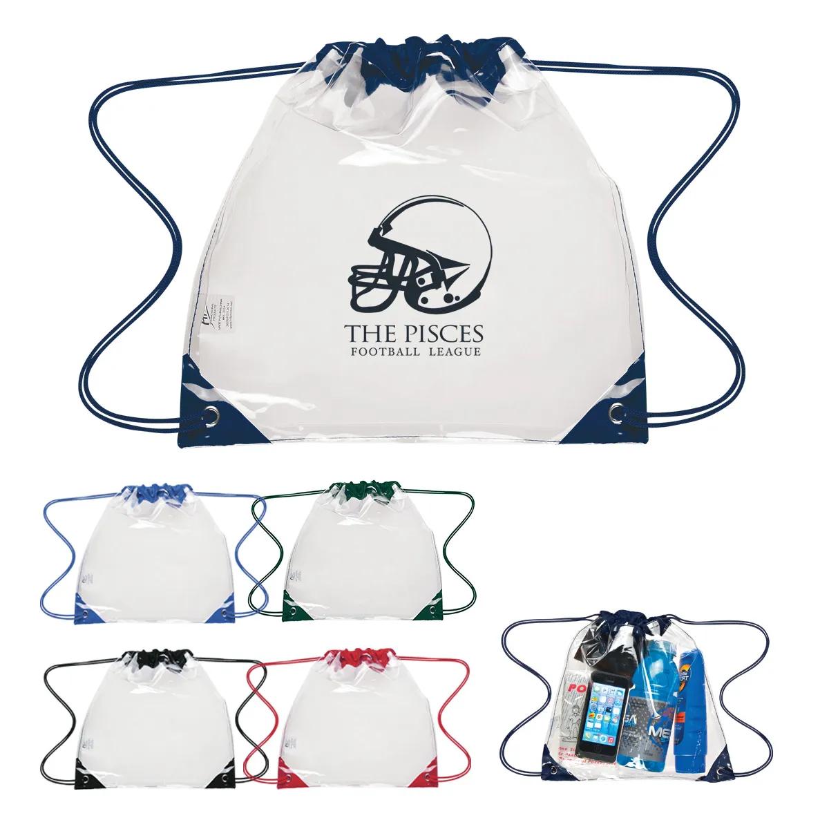 Touchdown Clear Drawstring Backpack 5 of 5