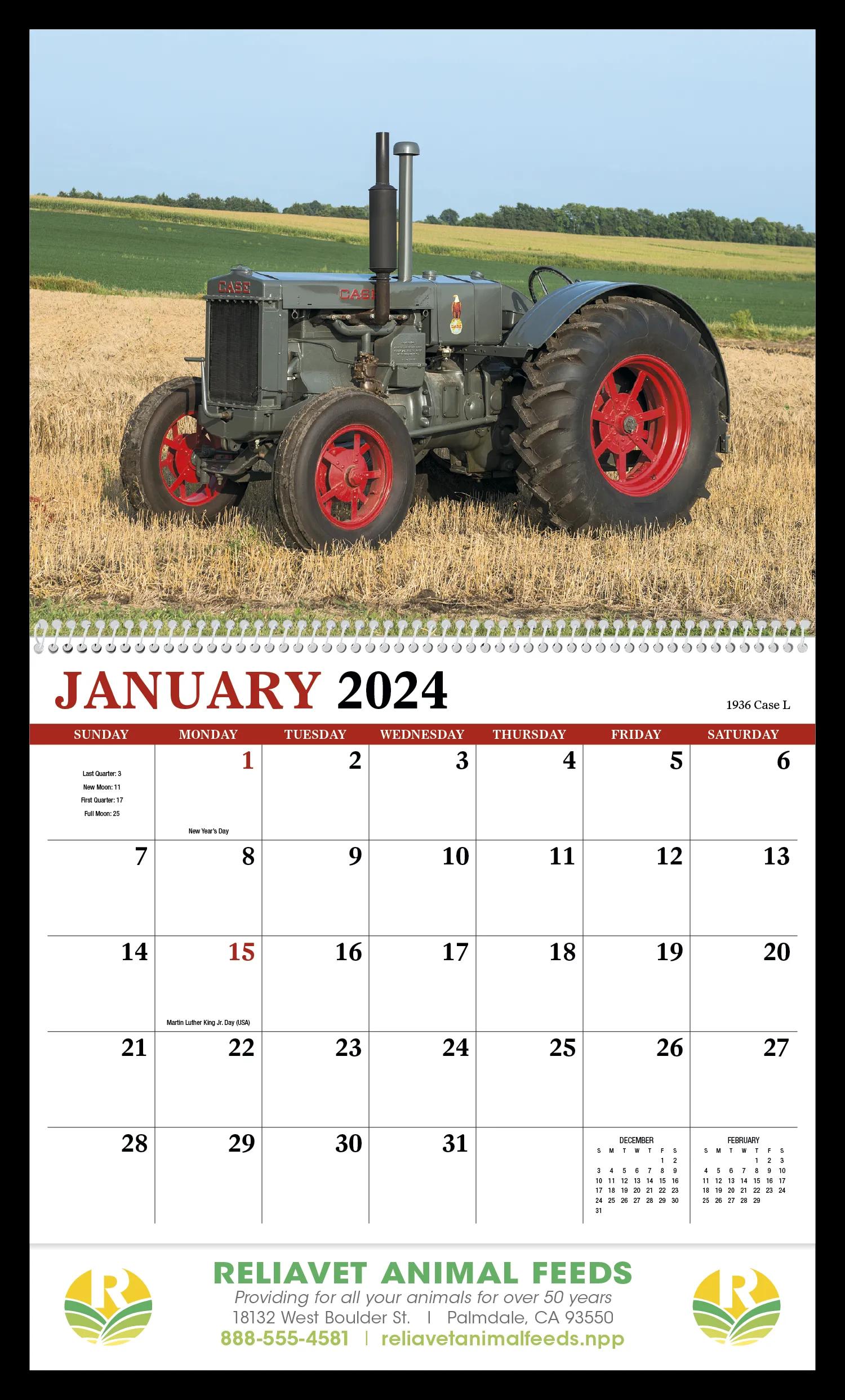 Vintage Tractors Appointment Calendar - Spiral 60 of 62