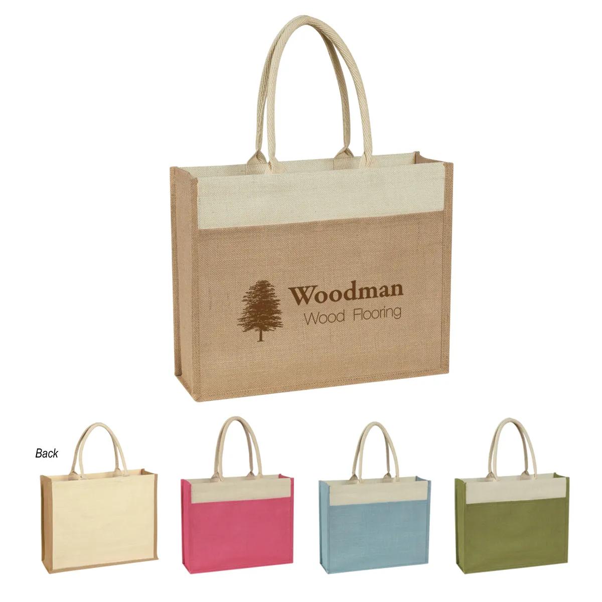 Jute Tote Bag With Front Pocket 1 of 4