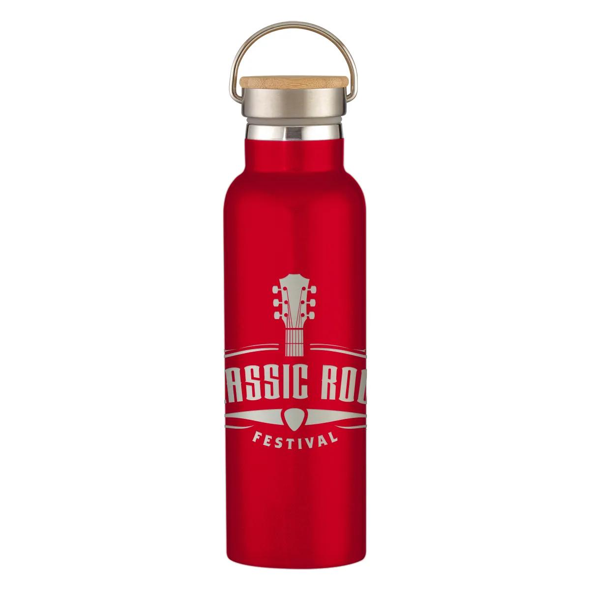 21 Oz. Full Laser Tipton Stainless Steel Bottle With Bamboo Lid 8 of 9