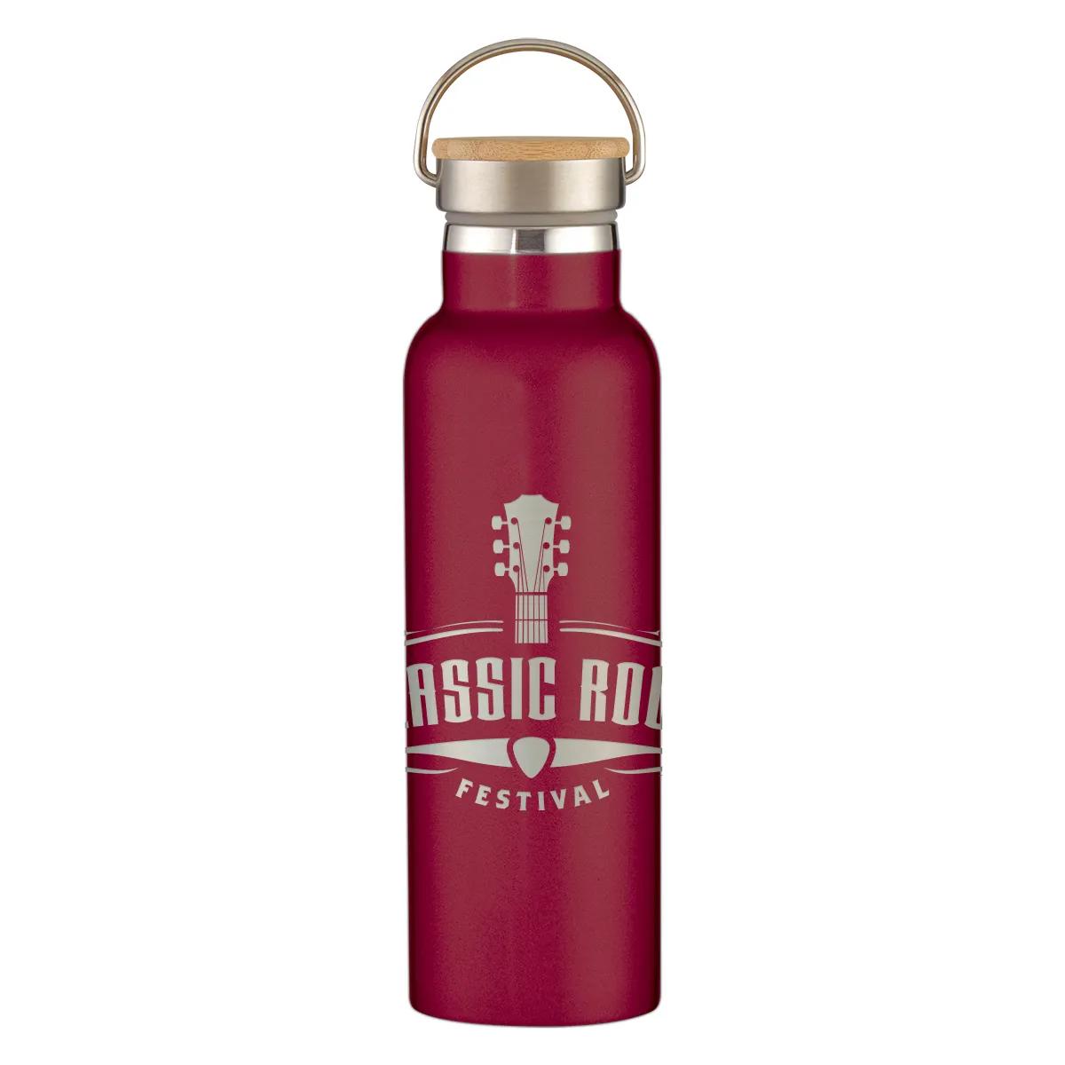 21 Oz. Full Laser Tipton Stainless Steel Bottle With Bamboo Lid 4 of 9