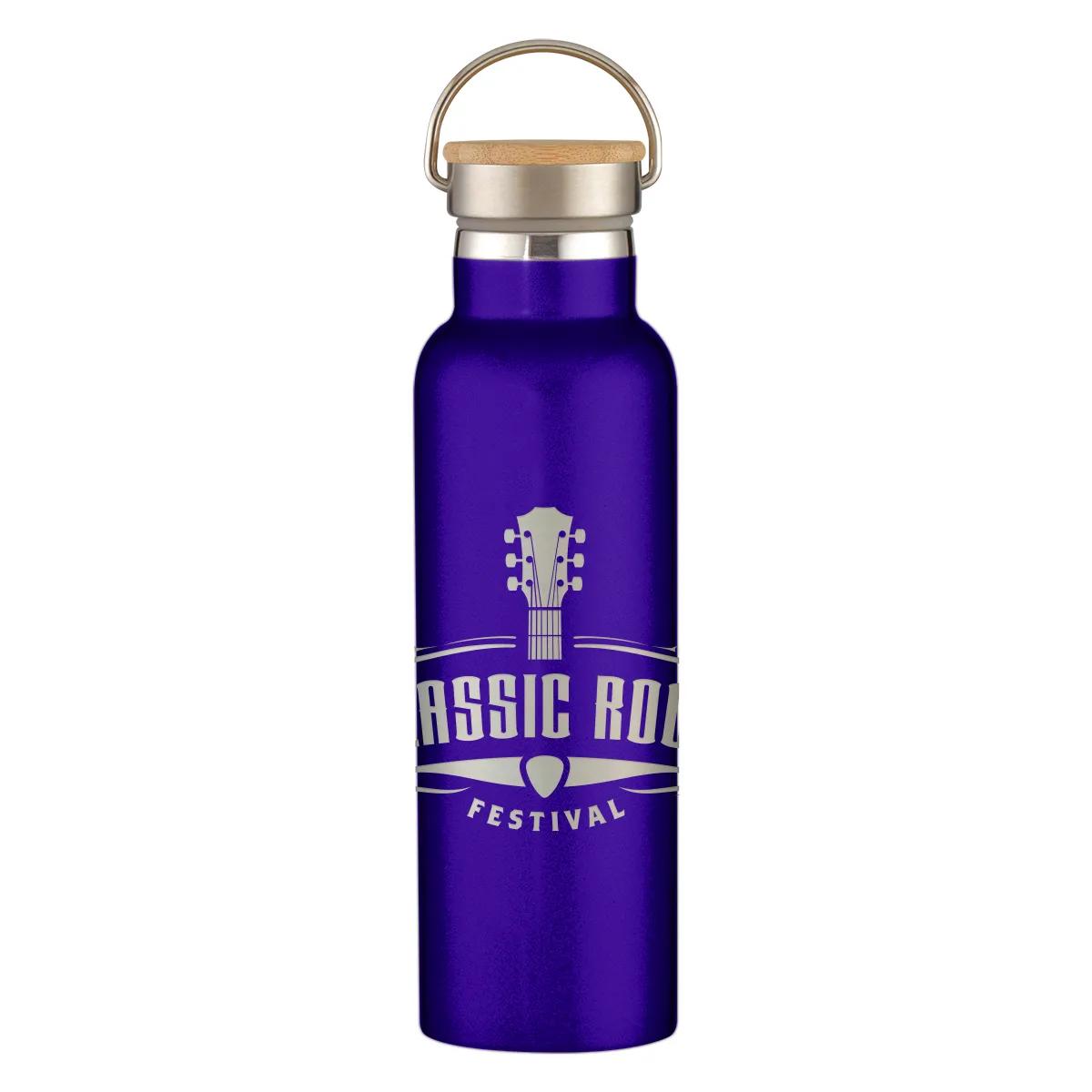 21 Oz. Full Laser Tipton Stainless Steel Bottle With Bamboo Lid 7 of 9