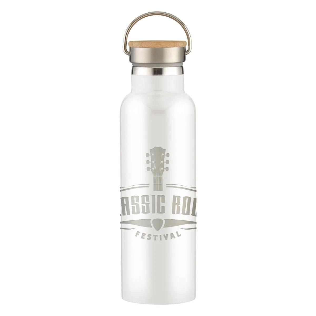 21 Oz. Full Laser Tipton Stainless Steel Bottle With Bamboo Lid 9 of 9