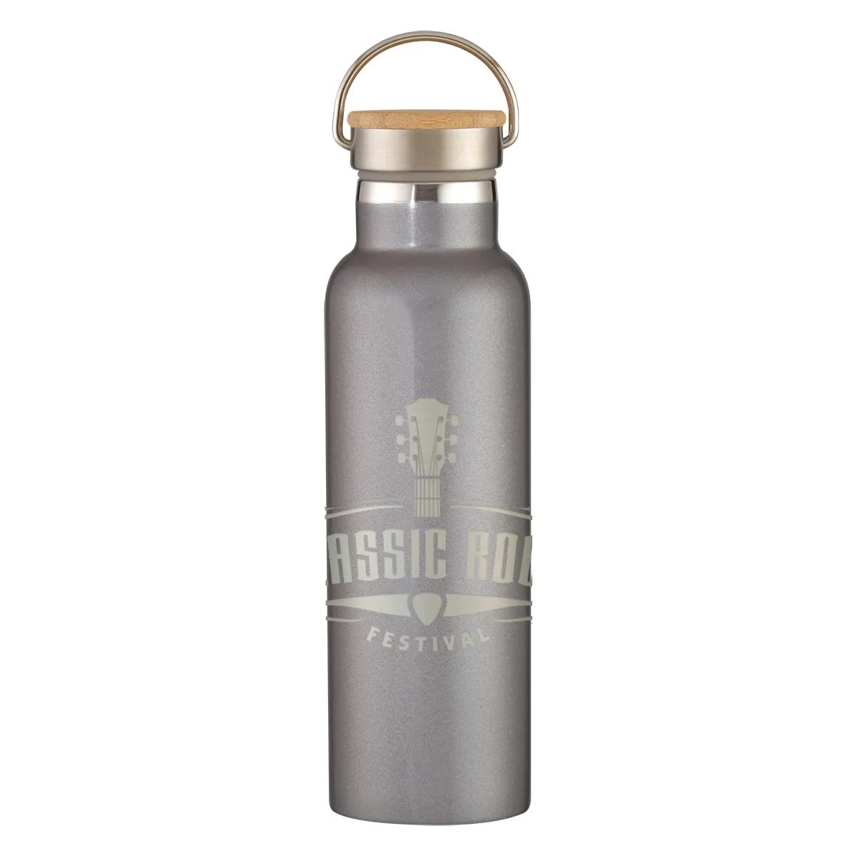 21 Oz. Full Laser Tipton Stainless Steel Bottle With Bamboo Lid 2 of 9