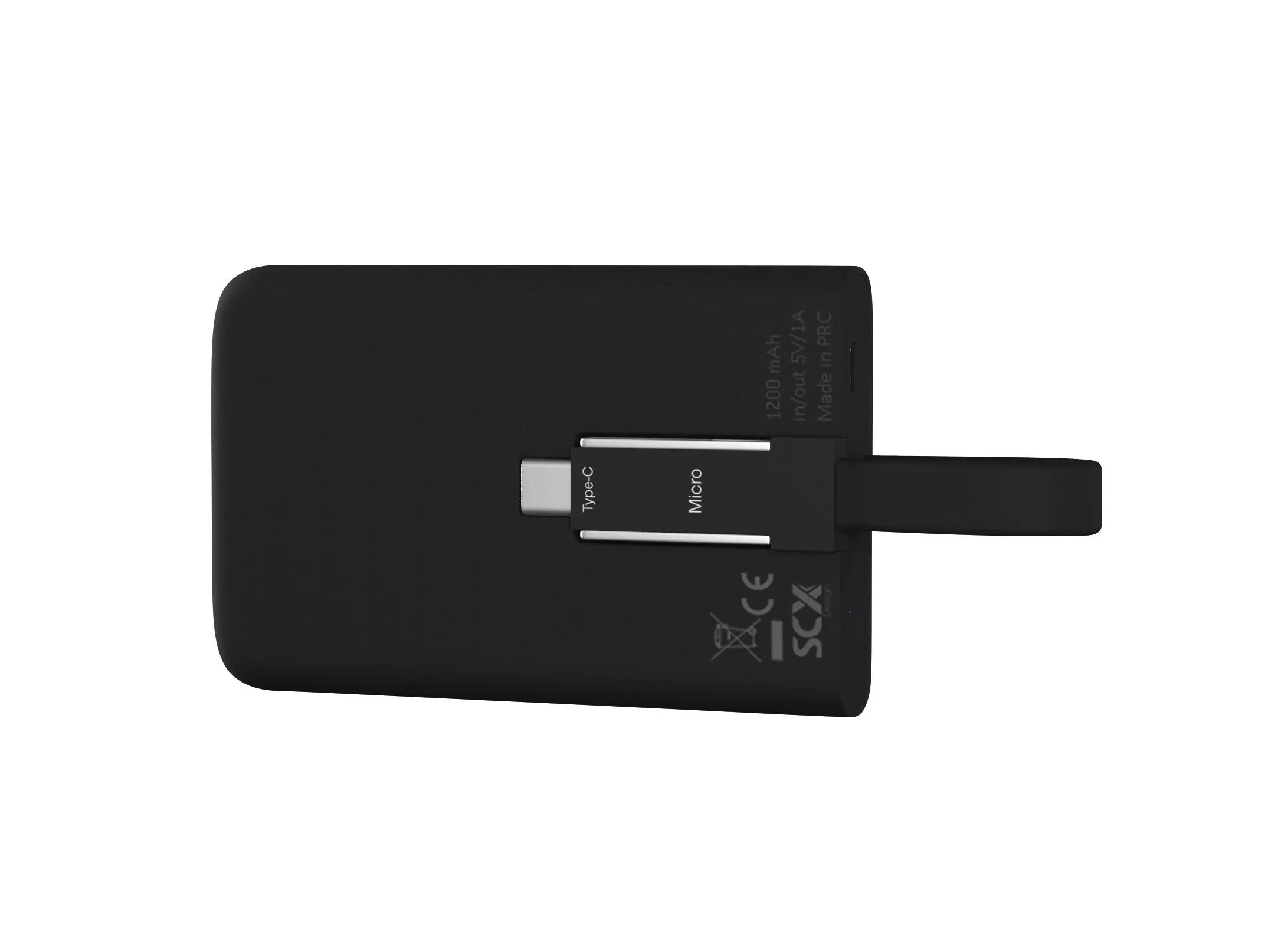 SCX Design™ Power Bank Emergency 1200 mAh