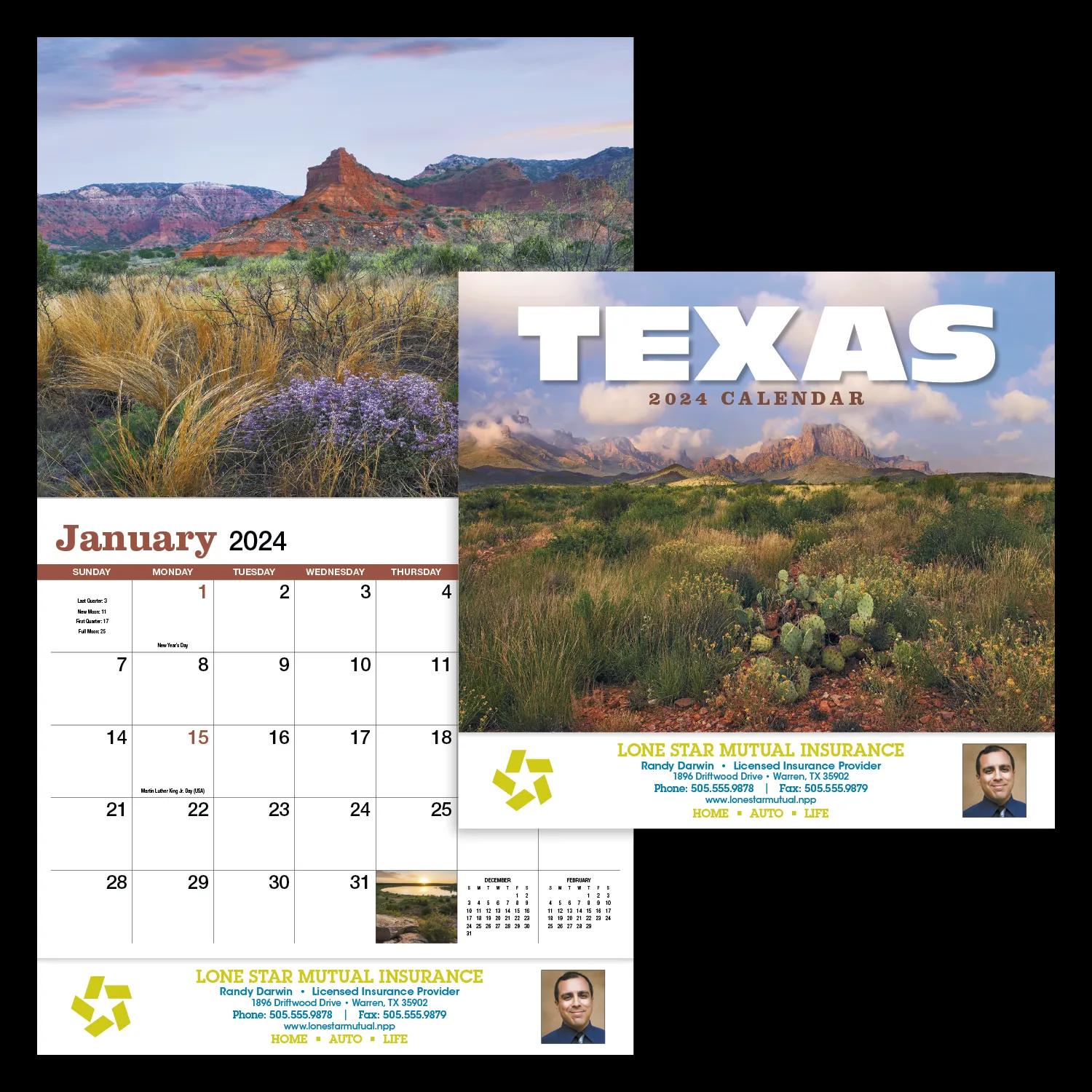 Texas Appointment Calendar - Stapled