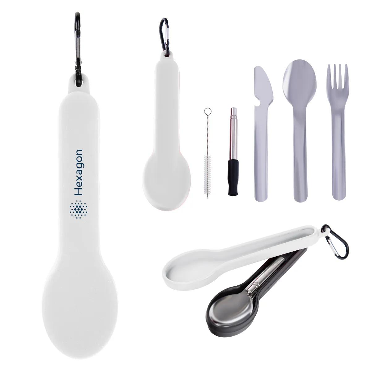 Travel Utensil Set With Silicone Holder 4 of 5