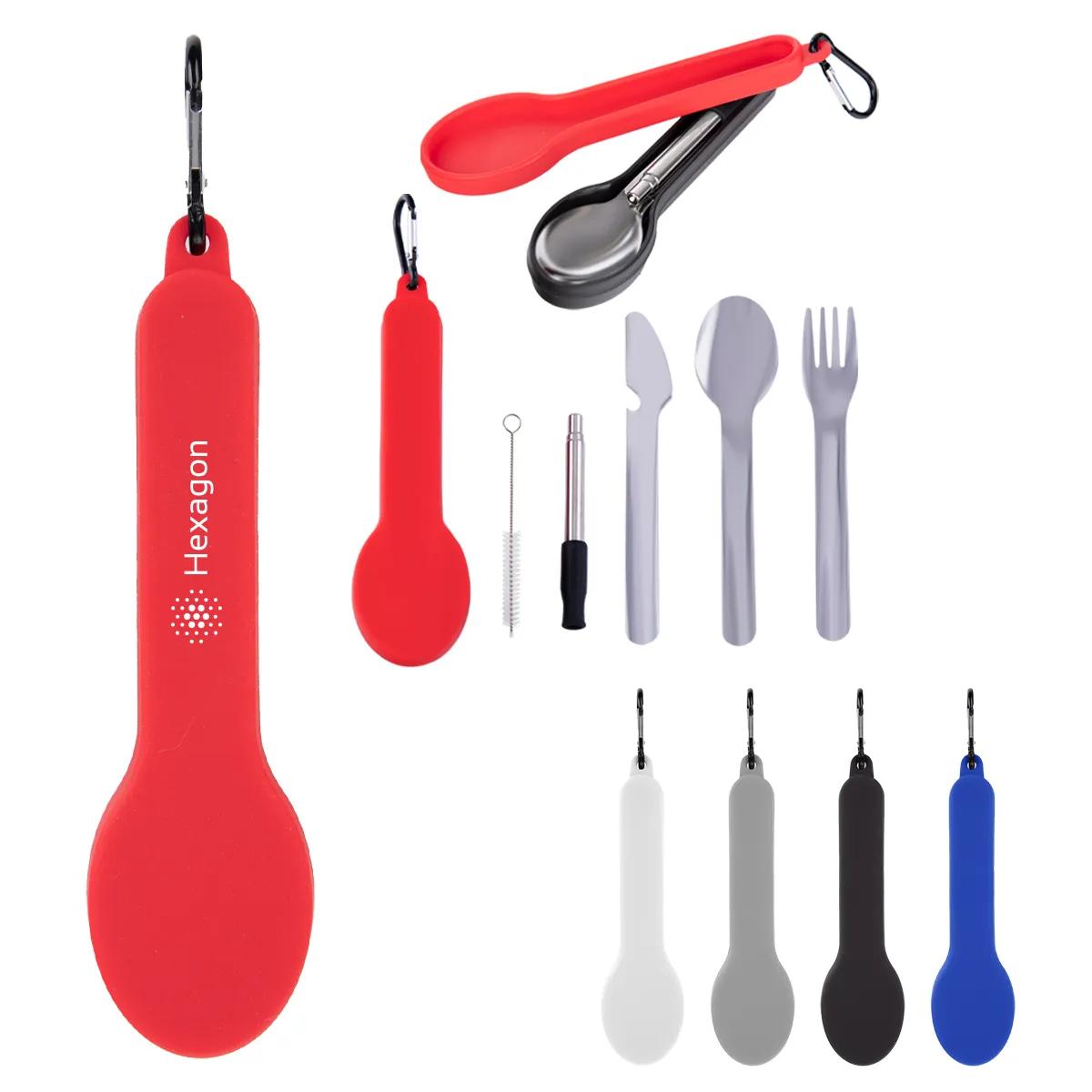 Travel Utensil Set With Silicone Holder 5 of 5