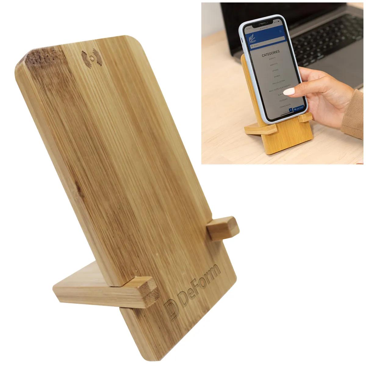 Bamboo Wireless Charger Phone Stand 1 of 1