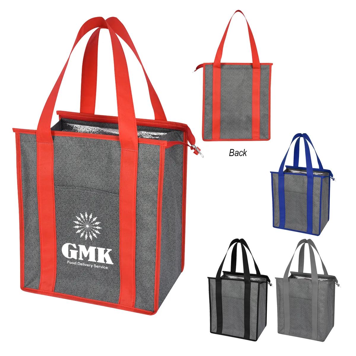 HEATHERED NON-WOVEN COOLER TOTE BAG 3 of 5