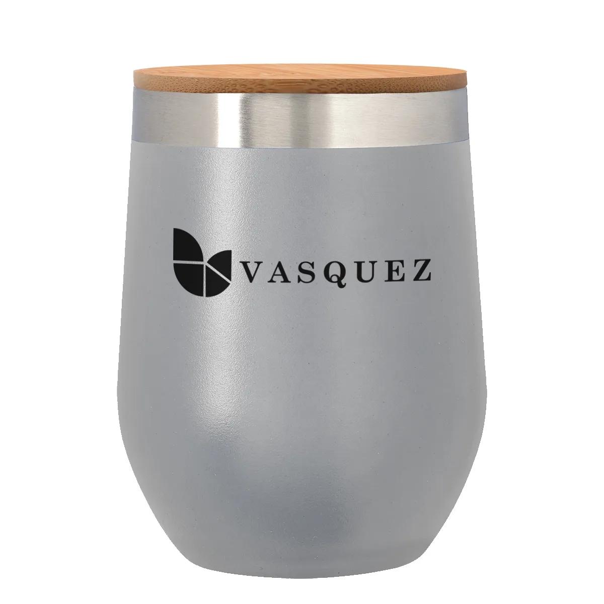 12 Oz. Vinay Stemless Wine Glass With Bamboo Lid 1 of 7