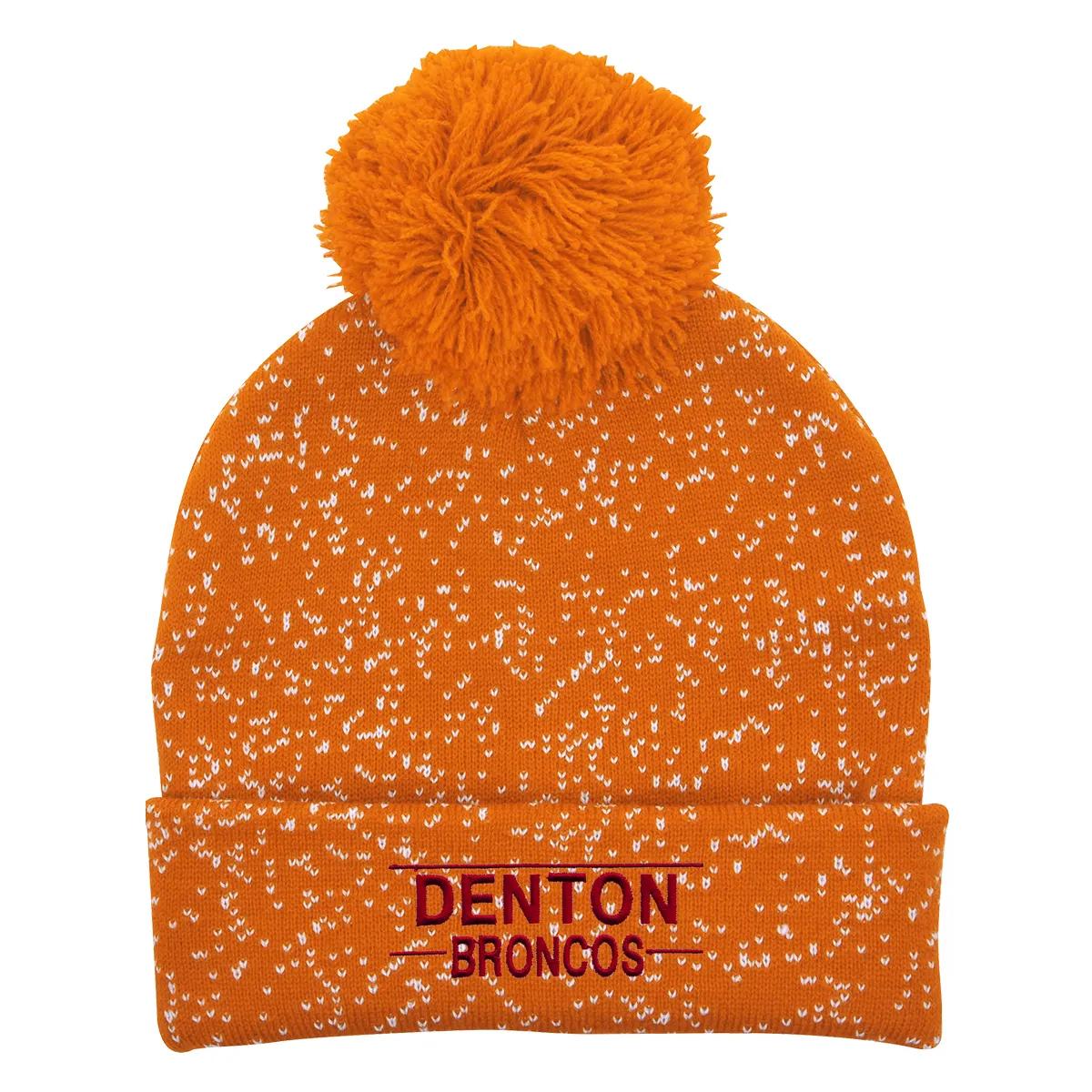 Speckled Pom Beanie With Cuff 3 of 4