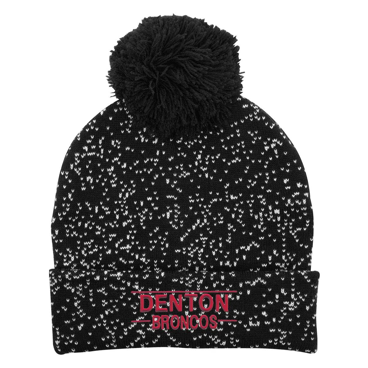 Speckled Pom Beanie With Cuff 1 of 4