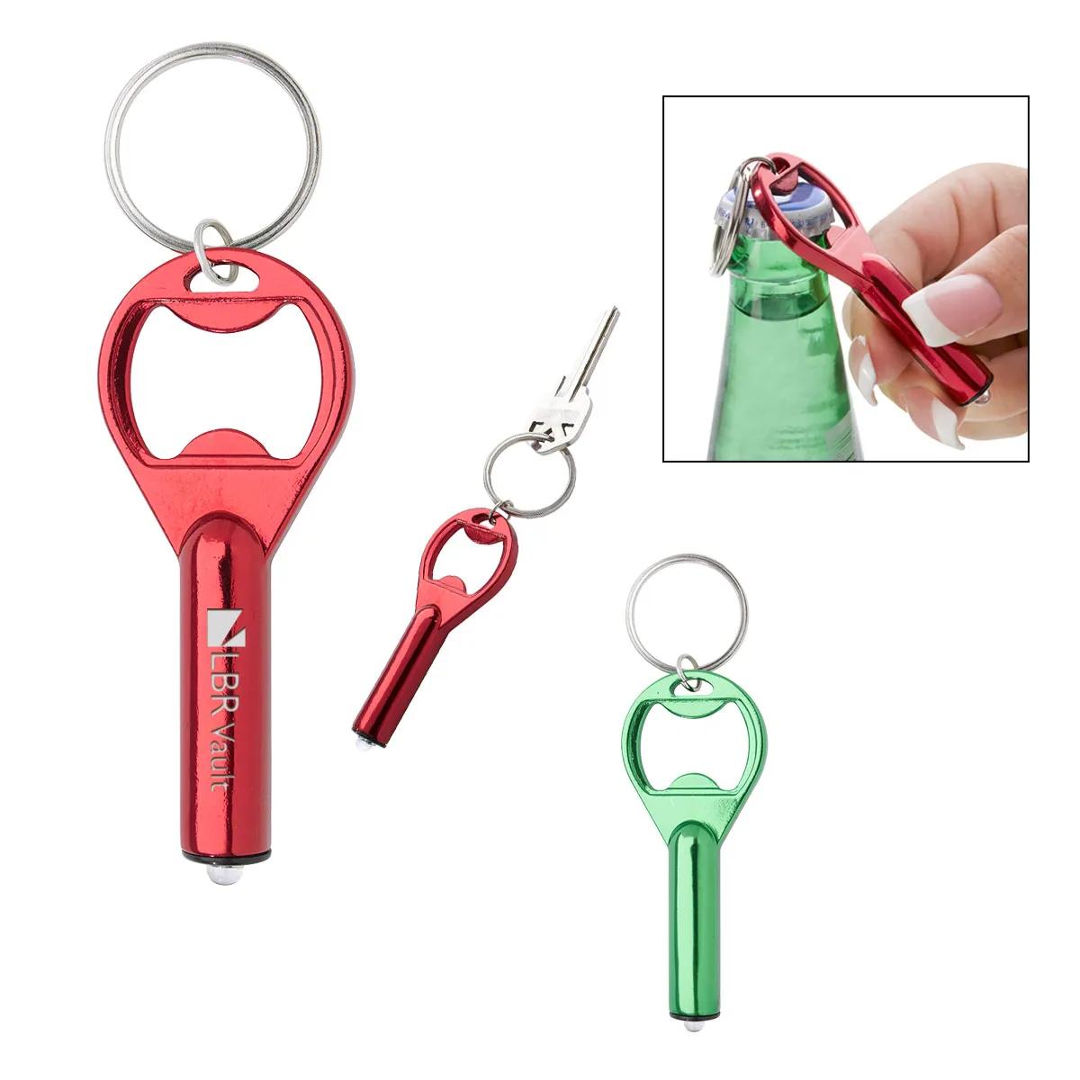 LED Aluminum Key Tag With Bottle Opener