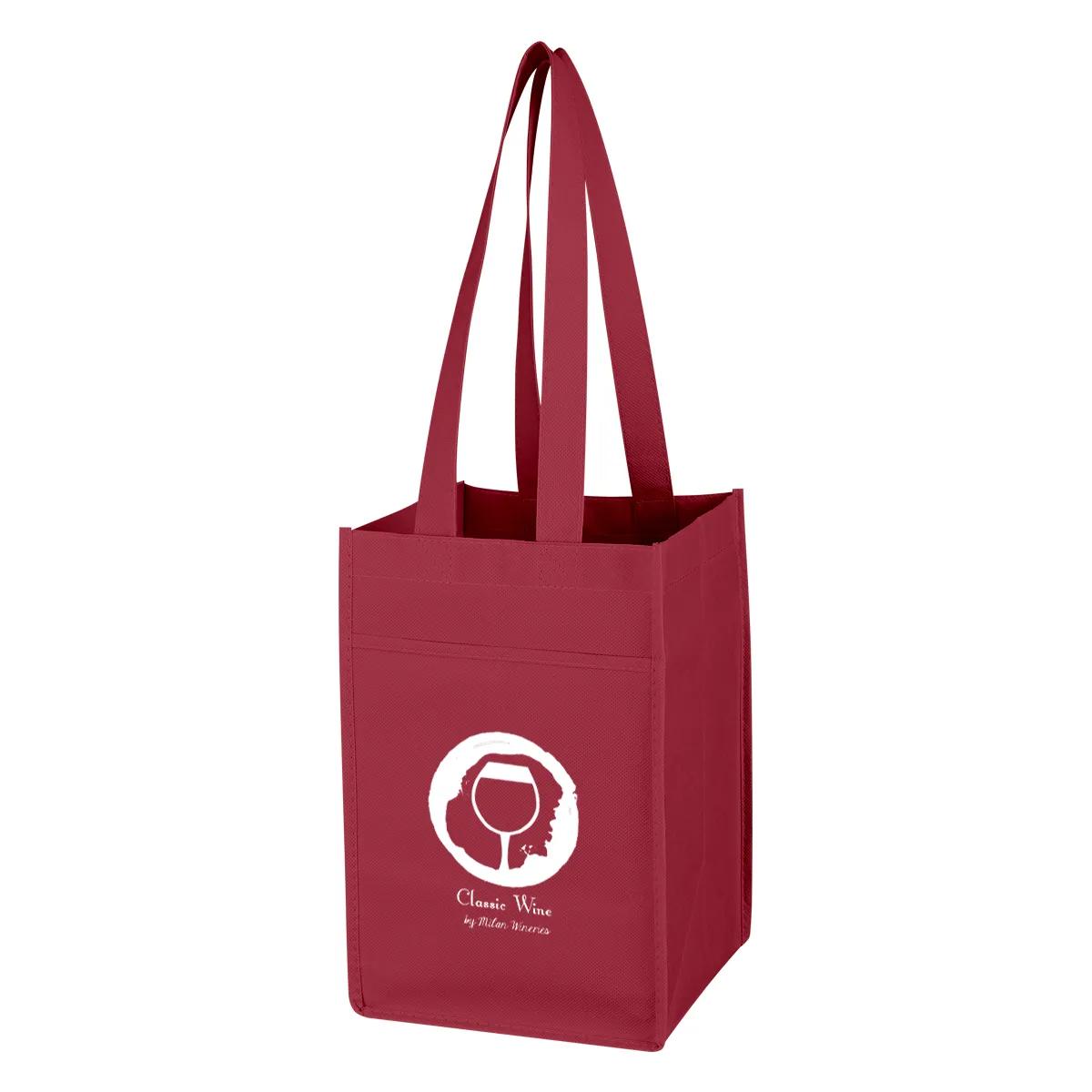 Non-Woven 4 Bottle Wine Tote Bag 1 of 4