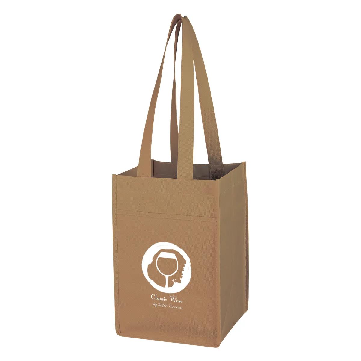 Non-Woven 4 Bottle Wine Tote Bag 2 of 4