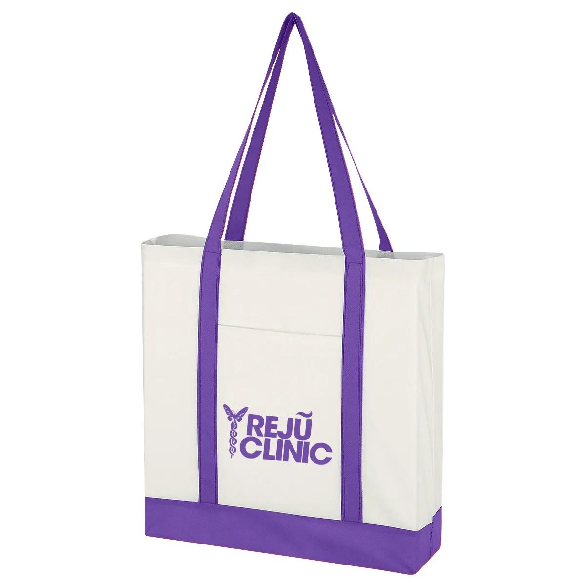 Non-Woven Tote Bag With Trim Colors 3 of 6